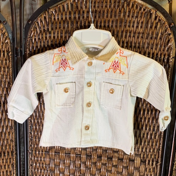 Vintage Montgomery Ward Embroidered Phoenix Linen-Feel Jacket